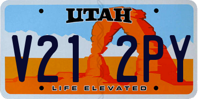 UT license plate V212PY