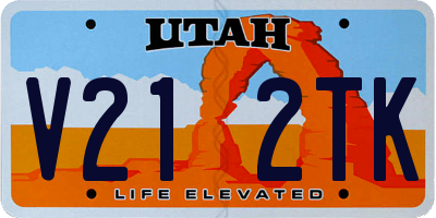 UT license plate V212TK
