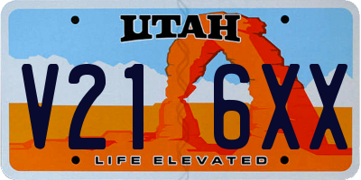 UT license plate V216XX