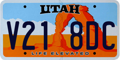 UT license plate V218DC