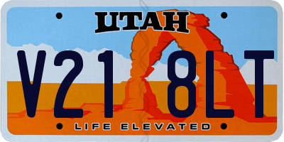 UT license plate V218LT