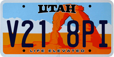 UT license plate V218PI