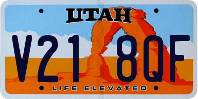 UT license plate V218QF
