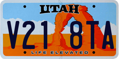 UT license plate V218TA