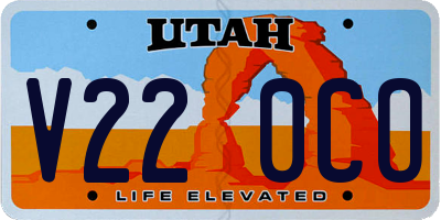 UT license plate V220CO