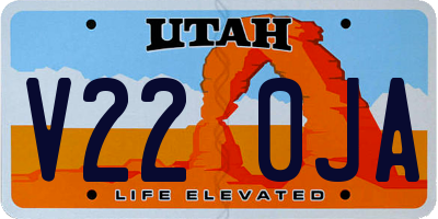 UT license plate V220JA