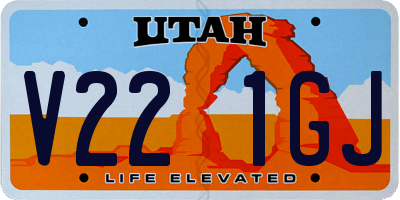 UT license plate V221GJ