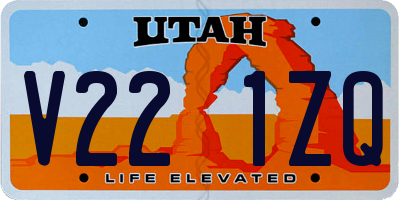UT license plate V221ZQ