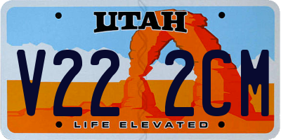 UT license plate V222CM