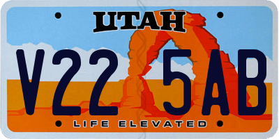 UT license plate V225AB