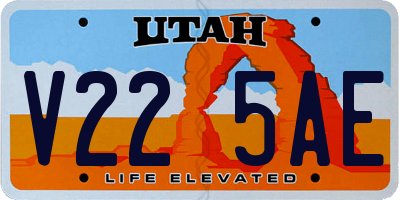 UT license plate V225AE