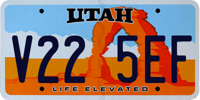 UT license plate V225EF