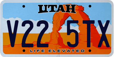 UT license plate V225TX