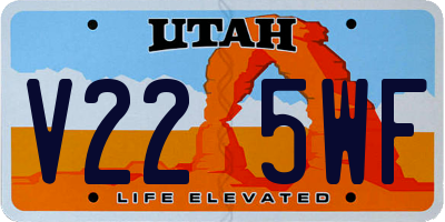 UT license plate V225WF