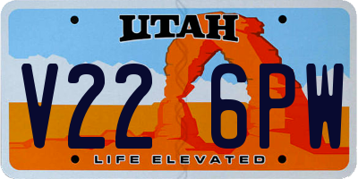 UT license plate V226PW