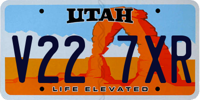 UT license plate V227XR