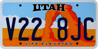 UT license plate V228JC
