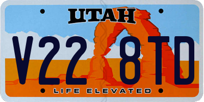 UT license plate V228TD