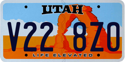 UT license plate V228ZO
