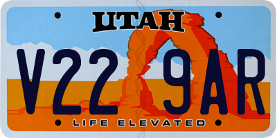 UT license plate V229AR