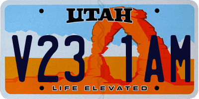 UT license plate V231AM