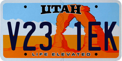 UT license plate V231EK