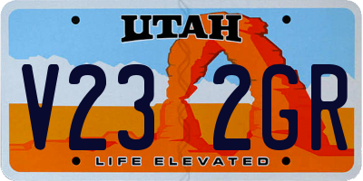 UT license plate V232GR