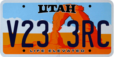 UT license plate V233RC