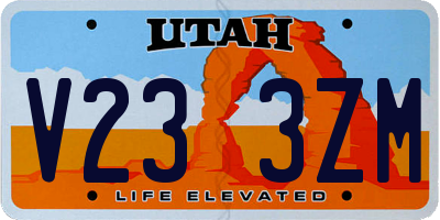 UT license plate V233ZM