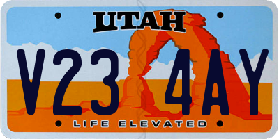 UT license plate V234AY