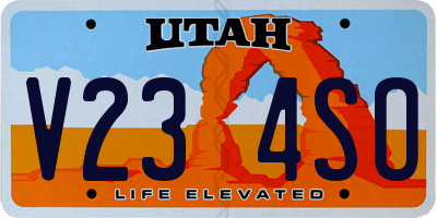 UT license plate V234SO
