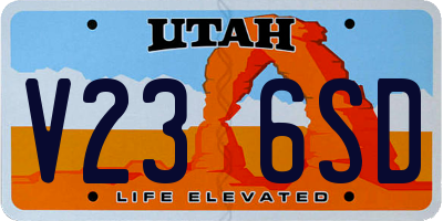 UT license plate V236SD