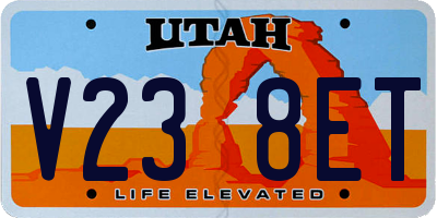 UT license plate V238ET