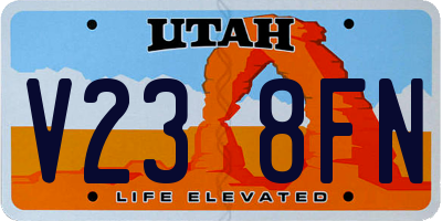 UT license plate V238FN
