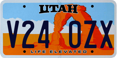 UT license plate V240ZX