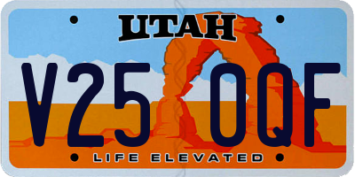 UT license plate V250QF