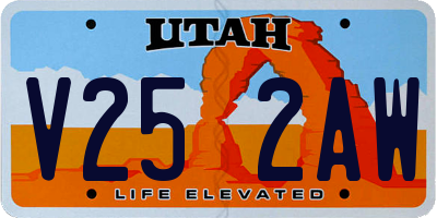 UT license plate V252AW