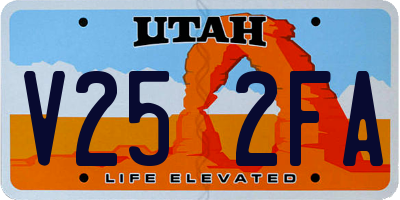 UT license plate V252FA
