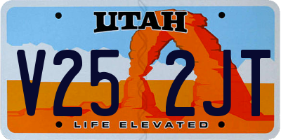 UT license plate V252JT