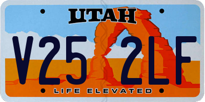 UT license plate V252LF