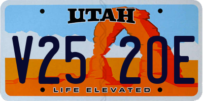 UT license plate V252OE