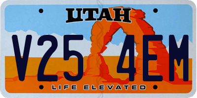 UT license plate V254EM