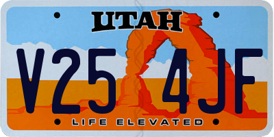 UT license plate V254JF
