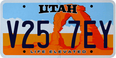 UT license plate V257EY