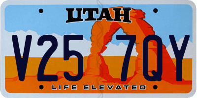 UT license plate V257QY