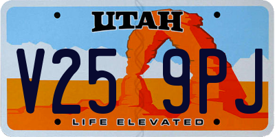UT license plate V259PJ