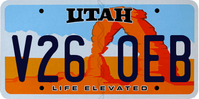 UT license plate V260EB