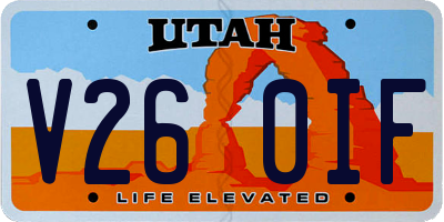 UT license plate V260IF