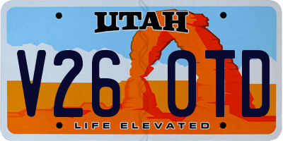 UT license plate V260TD