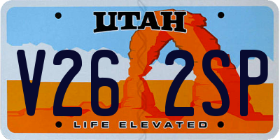 UT license plate V262SP